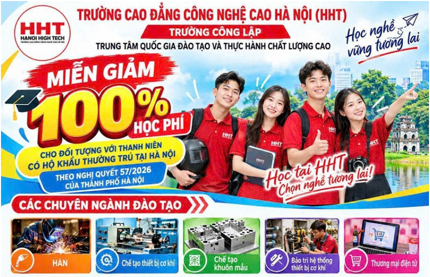 Trường Cao đẳng Công nghệ cao Hà Nội (HHT): Cơ hội đặc biệt dành cho học sinh có hộ khẩu thường trú tại Hà Nội
